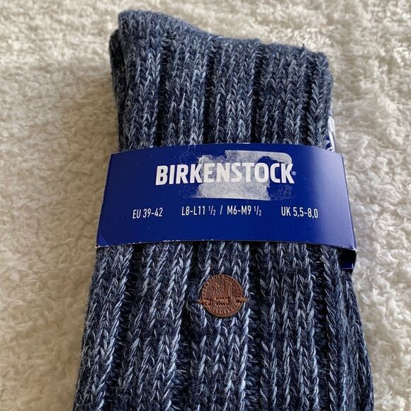 NWT Birkenstock Unisex Blue Sydney Socks US L8-L11.5 / M6-M9.5 EU 39-42 GIFT - Picture 2 of 5